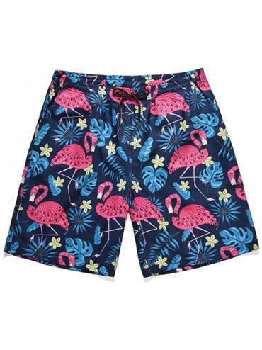 Board Shorts Mens Swim Trunks Quick Dry Suit Beachshorts Elastic Waist with Pocket Drawstring - Flamingo - C118QGAOY2W $37.72