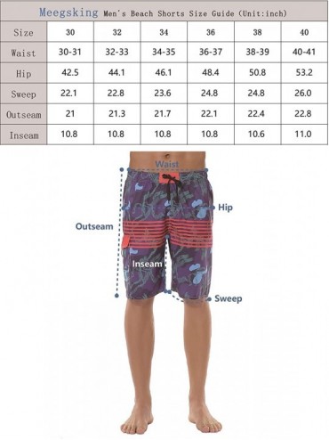 Board Shorts Men Quick Dry Swim Trunks Solid Color Beach Board Shorts with Mesh Lining - Peacock Green Striped - C4196Z6Q59O ...