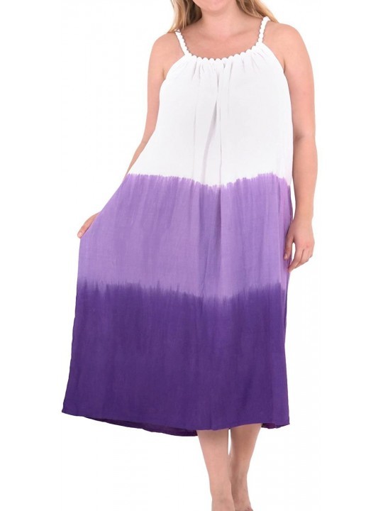 Cover-Ups Women's Beach Dress Comfy Swing Tunic T-Shirt Dress Evening Wear A - Autumn Purple_a848 - CU17YA3U3WX $28.52
