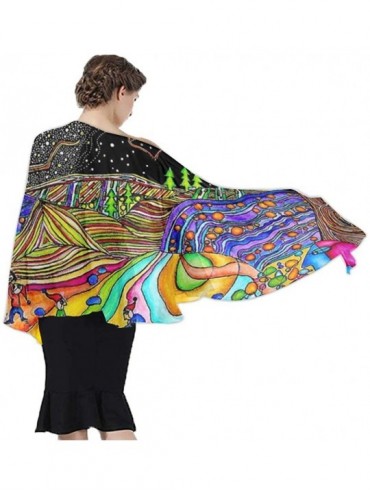 Cover-Ups Women Fashion Shawl Wrap Summer Vacation Beach Towels Swimsuit Cover Up - Magical Psychedelic Trippy Art - CR190HKE...