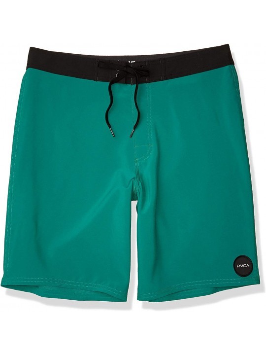 Board Shorts Men's Va Solid Trunks - Vintage Green - CV18YQMZOE0 $30.84
