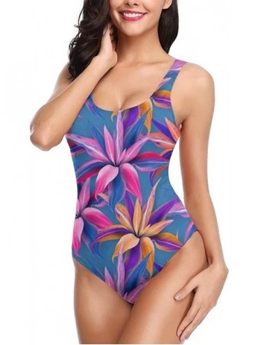 Racing Women Backless Swimsuit with Colored Vortex Print- Beach One Piece Swimwear Sports Vest. - Multicolor-20 - C2190Z3SILY...