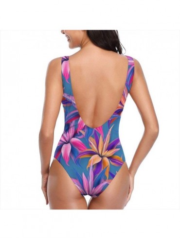 Racing Women Backless Swimsuit with Colored Vortex Print- Beach One Piece Swimwear Sports Vest. - Multicolor-20 - C2190Z3SILY...