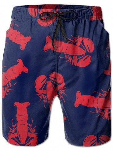 Board Shorts Men's Beach Swimming Trunks Boardshorts Red Lobster Swimsuit Swim Underwear Boardshorts with Pocket - CJ18RIZ8SC...
