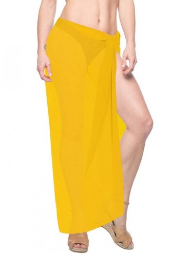 Cover-Ups Women's Sarong Wrap Swimwear Cover Up Beach Skirt Yoga Mats Full Long B - Autumn Yellow_t239 - CY124L6K6QX $19.51