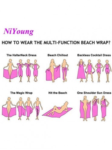 Cover-Ups Women Girls Fashion Chiffon Beach Bikini Cover Up Sunscreen Wrap Scarves - White Llama Flowers - CS190HK2KIM $21.77