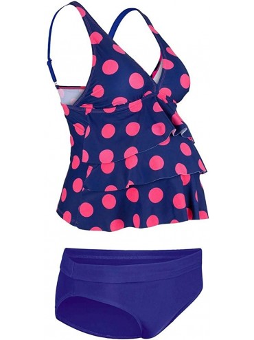 One-Pieces 2020 Sale Maternity Swimsuit Set Cute Comfort Dot Print Wave Point Monokini Deep V Neck Swimwear Beachwear - CM194...