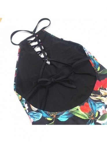 Sets Women's One Piece Swimsuits High Waisted Swimsuit Monokini Bikini Bottoms Tummy Control Swimwear Plus Size - 009multicol...