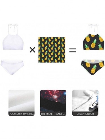 Sets Women Bikini Sets Hawaiian Halter Swimsuits for Teen Girls 2 Piece Beachwear XS-XXL - Hibiscus a - C5194HHR393 $24.46