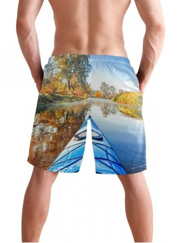 Board Shorts Men's Quick Dry Swim Trunks with Pockets Beach Board Shorts Bathing Suits - Kayaking Beach - C3194S4XKQW $23.43