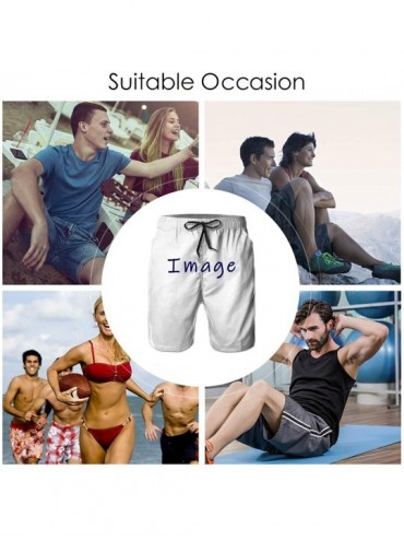 Board Shorts Men's Hawaiian Beach Shorts 3D Printed Swim Trunks Quick Dry Surf Bathing Suit - Usa Flag Fish - CN18UID2WO3 $24.27