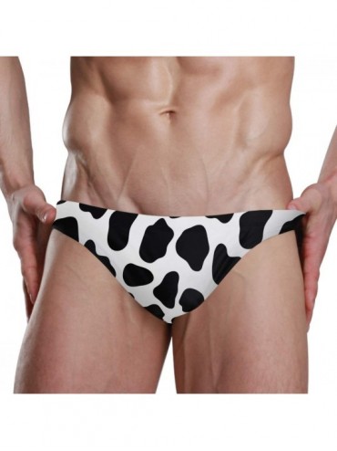 Briefs Mens Swim Briefs Trunk Rainbow Scale Athletic Swimsuit Beach Shorts Board Triangle Bikini Swimwear - Milk Cow Texture ...