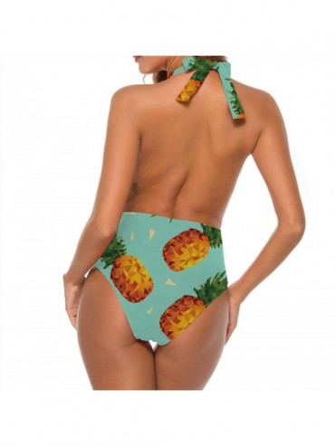 Racing Silhouette of A Dog.of Dachshund.Hand Dr High Waisted Beach Sport Swimsuit L - Color 19 - CM190OM0Z74 $39.64