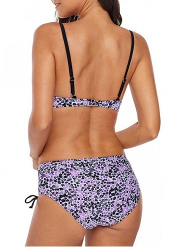 Sets Women Swimwear Two Piece Shoulder Strappy Swimsuit Padded Bikini Set Bathing Suits - Multicoloured - CM18KL77E00 $14.96
