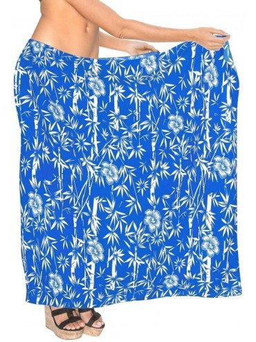 Cover-Ups Women's Swimsuit Cover Up Beach Wrap Skirt Hawaii Sarongs Full Long F - Blue_g71 - CK12DOWWLOP $33.25