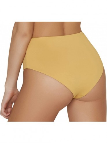 Tankinis Women's Seamless Moderate Coverage High Waist Bottom - Honey - CG18T3GW4YU $33.46