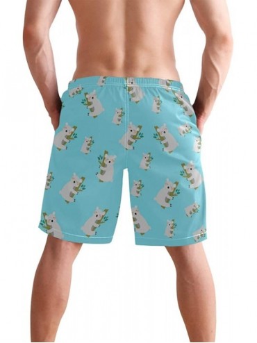 Trunks Pink Tropical Forest Flamingo Men's Swim Trunks Beach Shorts with Pockets - Three Toed Sloth on Green Branch - CW18QHS...