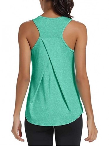 Rash Guards Workout Tank Tops for Women Gym Exercise Athletic Yoga Tops Racerback Sports Shirts - Green - CJ196UOC2D6 $31.71