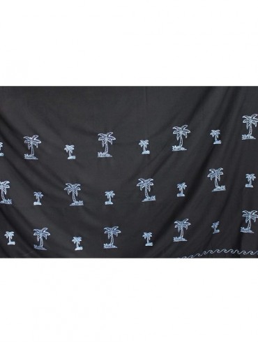 Trunks Women's One Size Swimwear Bikini Cover-Up Beach Towel Wrap Embroidered - Halloween Black_v370 - CW12C78JMSP $12.73