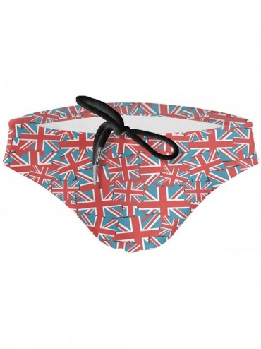 Briefs Patriotic Geometric Flag Men Briefs Bikini Swimwear Sexy Low Rise Swimsuit with Drawstring - Patriots Uk Flag - C11992...