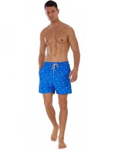 Trunks Men's Swim Shorts Quick Dry Athletic Beach Trunks with Pockets - Fish / Blue - CC19DNXCHL8 $16.82