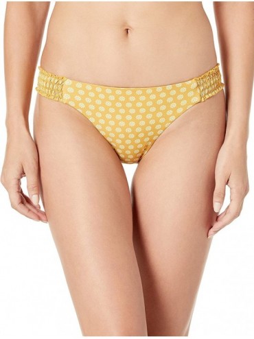 Tankinis Women's Coastal Tide Cheeky Bikini Bottom - Mustard - CA18LR76ZQU $25.44