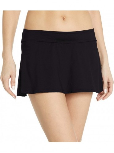Tankinis Women's Color Blast Solids Rock Swim Skirt Bottom - Black - CG1868WA9LY $63.32
