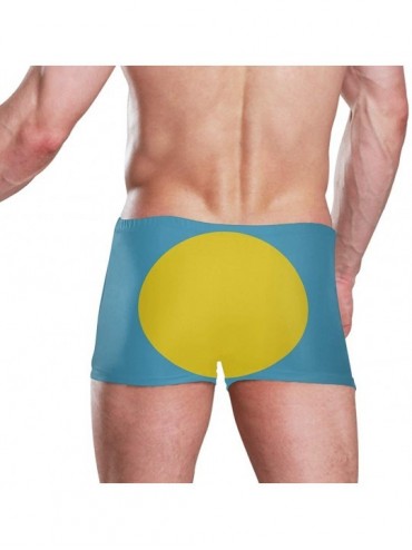 Racing New Zealand Flag Men's Swim Trunks Square Leg Swimsuit Swimwear Boxer Brief - Palau Flag - CR18TNZ75TS $31.99