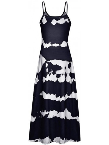 Cover-Ups Women's Summer Casual Bohemian Spaghetti Strap Floral Printed Long Maxi Dress Sleeveless Tank Dresses Beach Sundres...