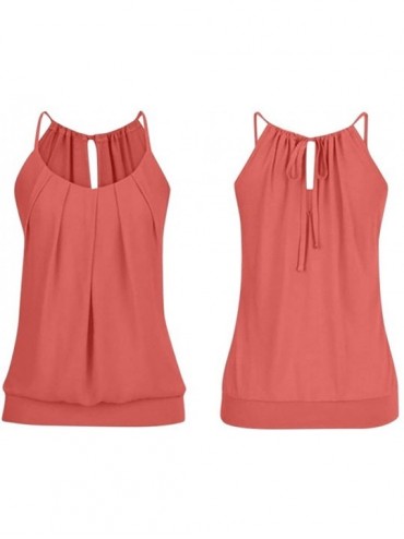Rash Guards Sport Tank Tops for Women- Breathable Camisole Back Hollowed Blouse Solid Activewear Sexy Camis Womens Tops - Red...