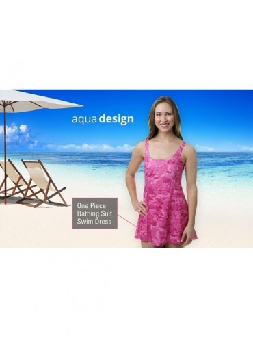 One-Pieces Womens Swimwear One Piece Modest Swim Dress UPF 50+ Swimsuits - Black Water - CM12B119WLB $28.44