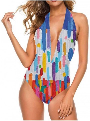Cover-Ups Backless Thong Bikini Colored Travel Suitcase Fits All Different Body Types - Multi 15 - CR19CA49L48 $45.65
