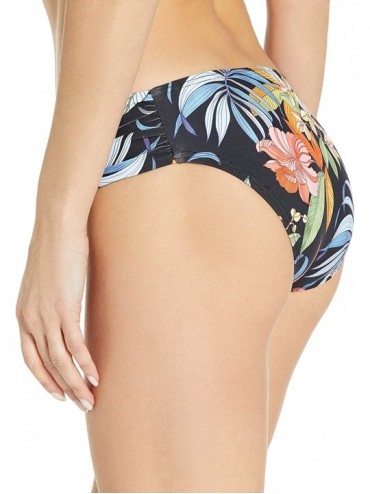Bottoms Women's Chopra Swimsuit Bikini Bottom - Tropic Black - CZ18Y2W4QHL $13.23