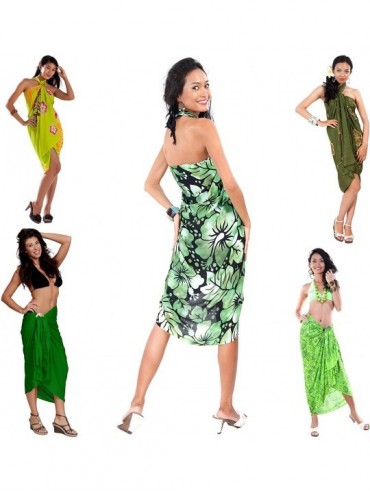 Cover-Ups Womens Grab Bag of Swimsuit Cover-Up Sarong and Shell Bracelet - Green - CU112BPP5S1 $27.48