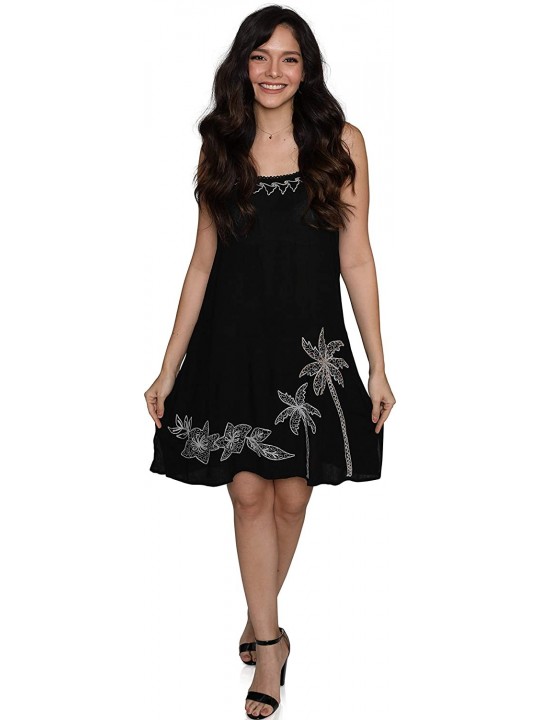 Cover-Ups Embroidered Dress/Cover Up Diagonal Ombre. SM-3XL - Black - C119GN0A3DT $19.80