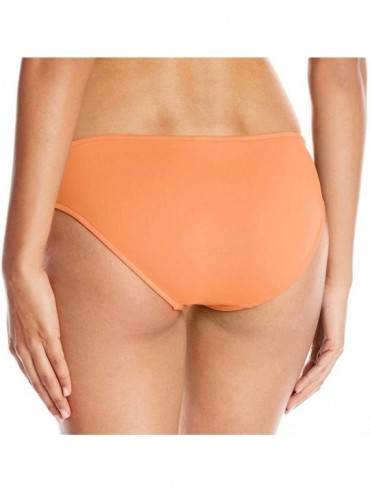 Tankinis Women's Bikini Bottom Strappy Solid Color Hipster Panty Swimwear Beachwear Bathing Suit (Orange- XS) - Orange - CH19...
