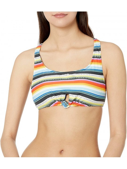 Tops Women's Beach Bazaar Crop Bikini Top - Blue/Blue - C3184R05W9K $41.39