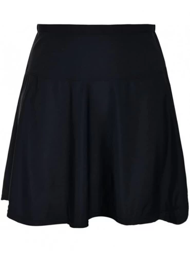 Tankinis Women's High Waisted Swim Bottom Athletic Swimsuits Tankini Skirt with Panty - Black - CK18DAWIC9D $42.31