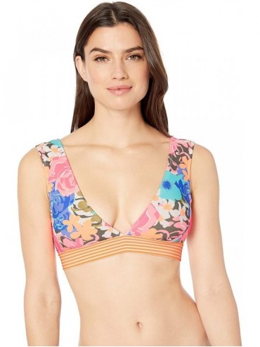 Tops Women's Rumor Deep V Bikini Top Swimsuit - Coastal Charm Floral - CU18HW6DTID $60.37
