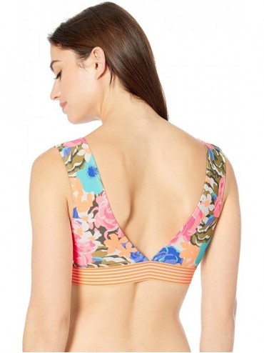 Tops Women's Rumor Deep V Bikini Top Swimsuit - Coastal Charm Floral - CU18HW6DTID $36.39