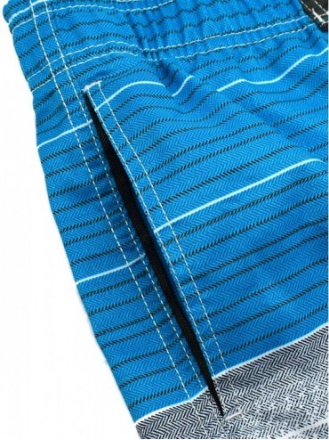 Trunks Men's Quick Dry Swim Trunks Beach Shorts with Mesh Lining - Blue&gray - C218QYG5GZ0 $16.25