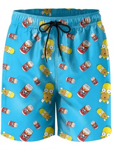 Trunks Men Waterproof Swim Trunks Quick Dry Duff-Beer-Canned-Simpson-White- Swim Shorts Beach Wear with Pockets - Duff Beer G...