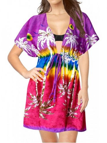Cover-Ups Swimsuit Beach wear Bikini Cover up Women Summer Dress Printed - Violet_b817 - CJ1886ZK29E $35.66