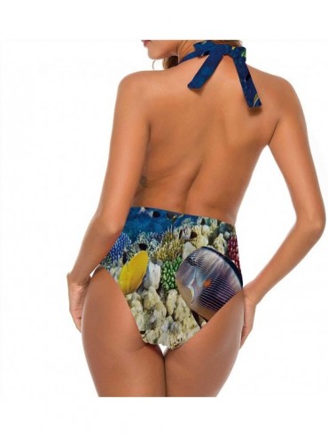 Racing Silhouette of A Dog.of Dachshund.Hand Dr High Waisted Beach Sport Swimsuit L - Color 28 - CG190OL53G8 $45.39