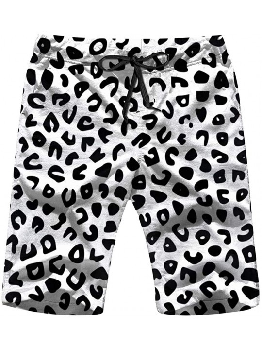 Board Shorts Leopard Skin Animal Prints Mens Board Shorts Beach Lightweight Home Casual Shorts Swim-Trunks with Quick Dry - M...