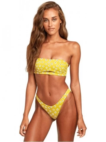 Tankinis Women's Daizy French Cut Bikini Bottom - Citron - C218YMORN8Q $75.87