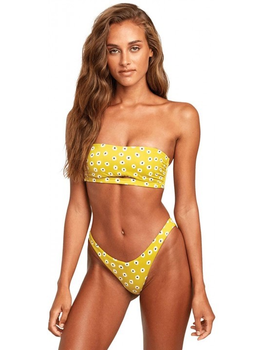 Tankinis Women's Daizy French Cut Bikini Bottom - Citron - C218YMORN8Q $46.53