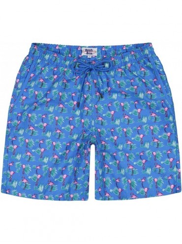 Trunks Men's Swim Trunks Quick Dry Bathing Suit w Elastic Waistband Pockets - Flamingo Cobolt Blue - C8196WXUOMX $32.53