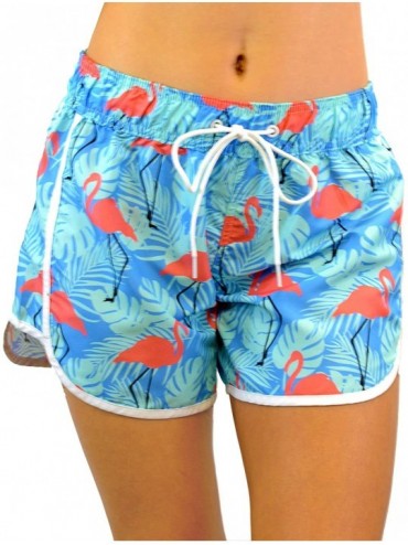 Board Shorts Women's Printed Shorts- Board Shorts- Beach Shorts- Running Shorts - Blue Combo - C018Q0UXWQ9 $34.53