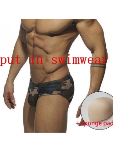 Racing Men's Cup Sponge Pad Enhancing Underwear Men Bulge Pouch Foam Pads for Swim Trunk Swimwear Briefs G String Thongs - Wh...
